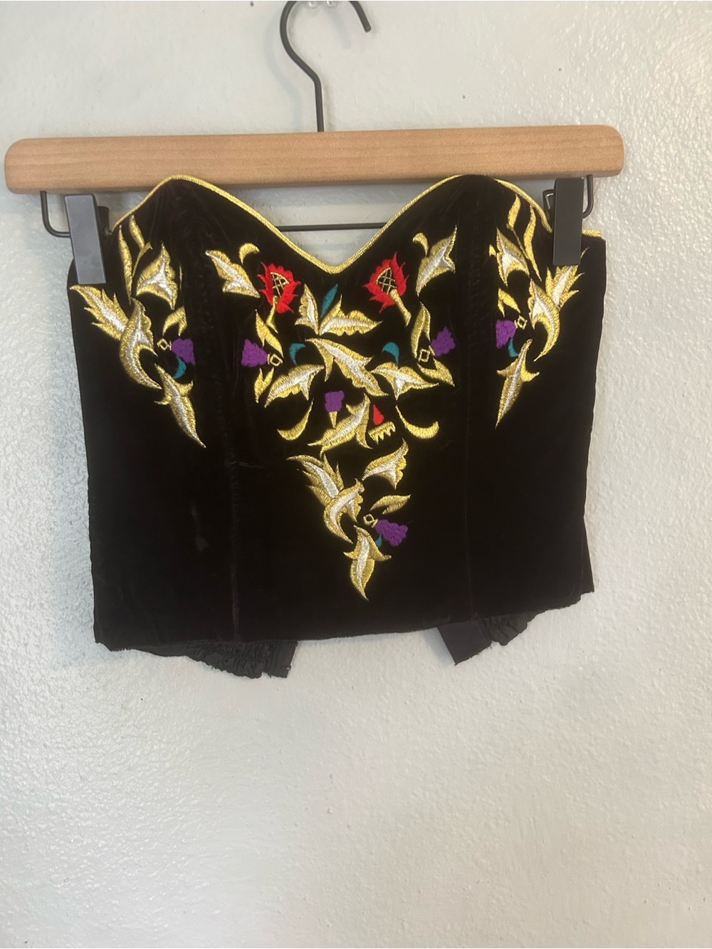 Vintage Victoria’s Secret velvet embroidered corset top